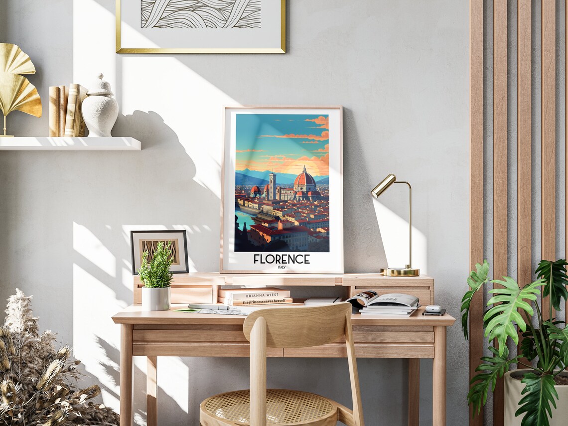 Florence Travel Poster, Italy and Tuscany Decor - Image 3