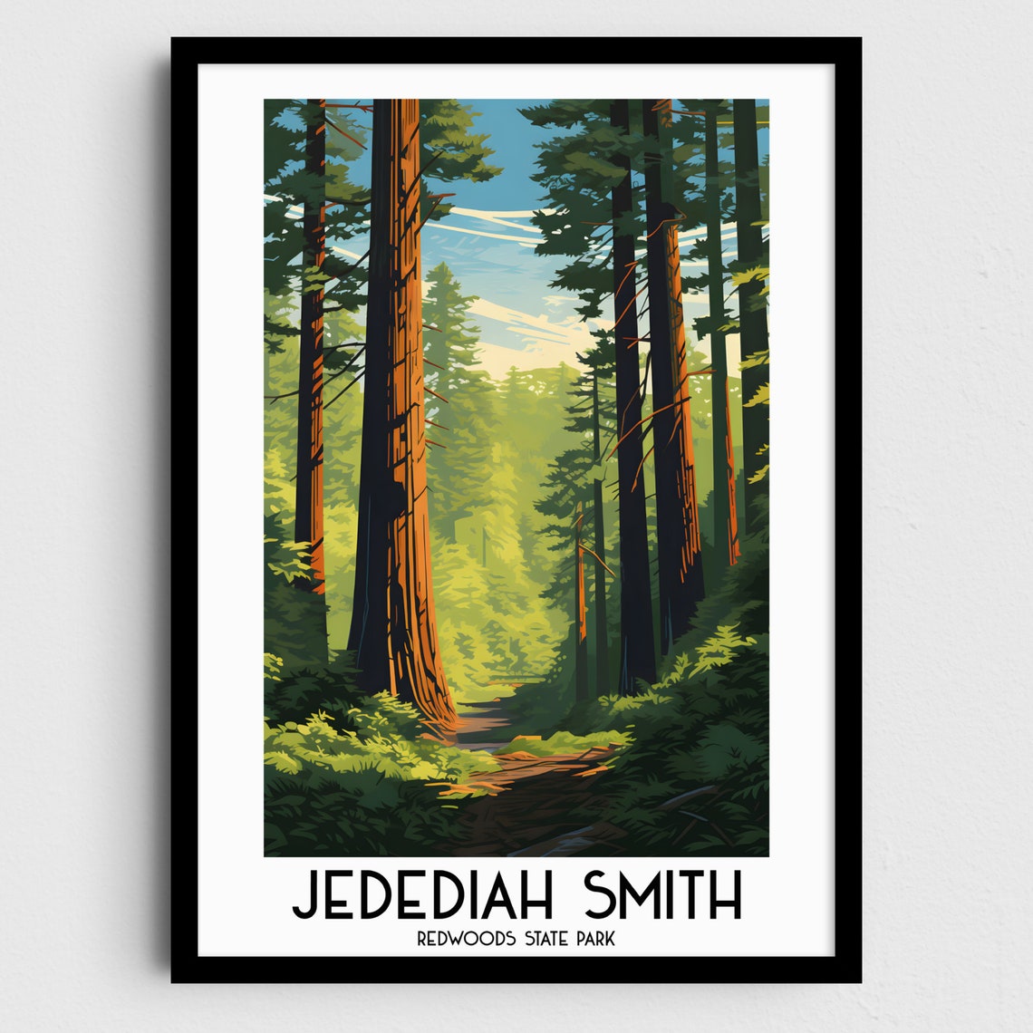 Jedediah Smith Redwoods State Park Giant Forest Trail Poster