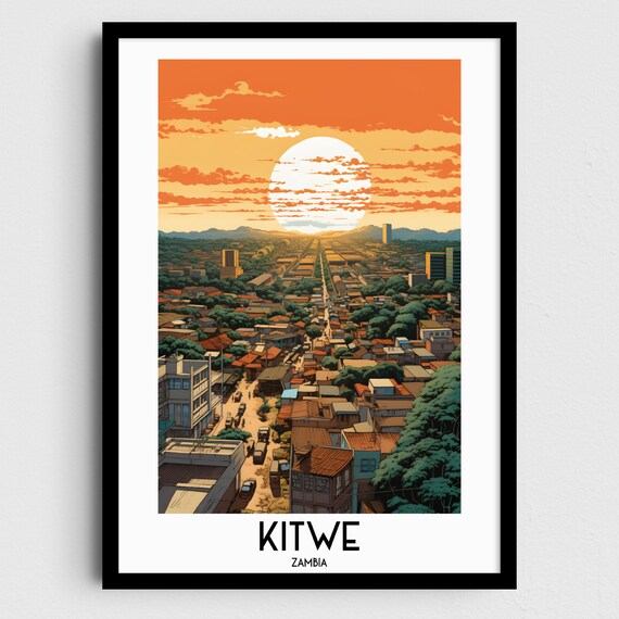 Kitwe Travel Wall Art Zambia Painting Gifts Africa Home Decor Prints Posters Handmade Art Zambezi