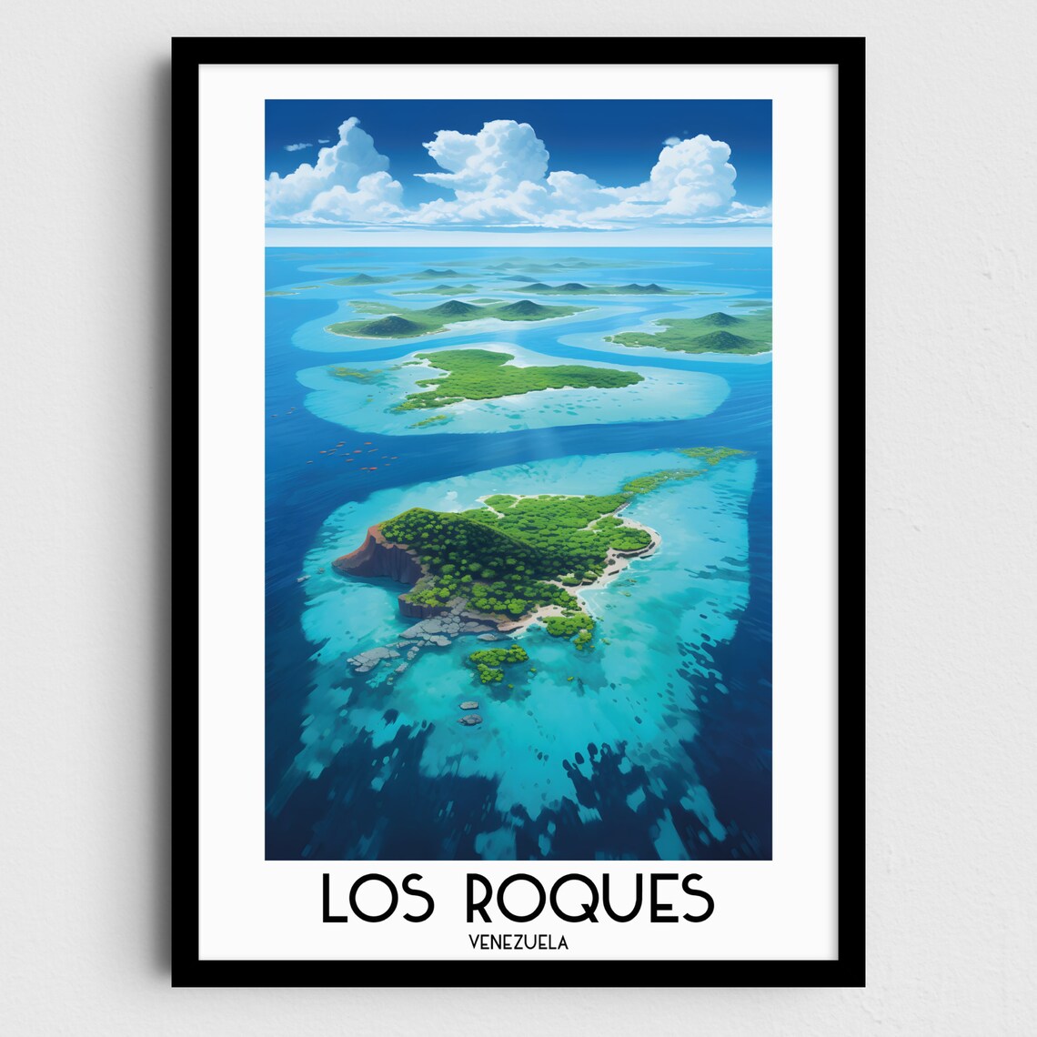 Los Roques Travel Poster, Venezuela Caribbean Art
