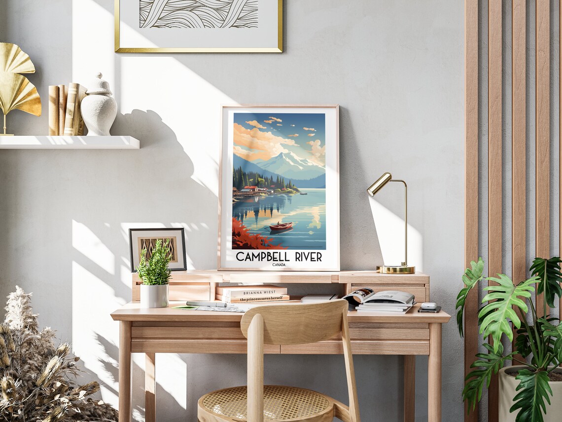 Campbell River Travel Poster, British Columbia Painting - Image 3