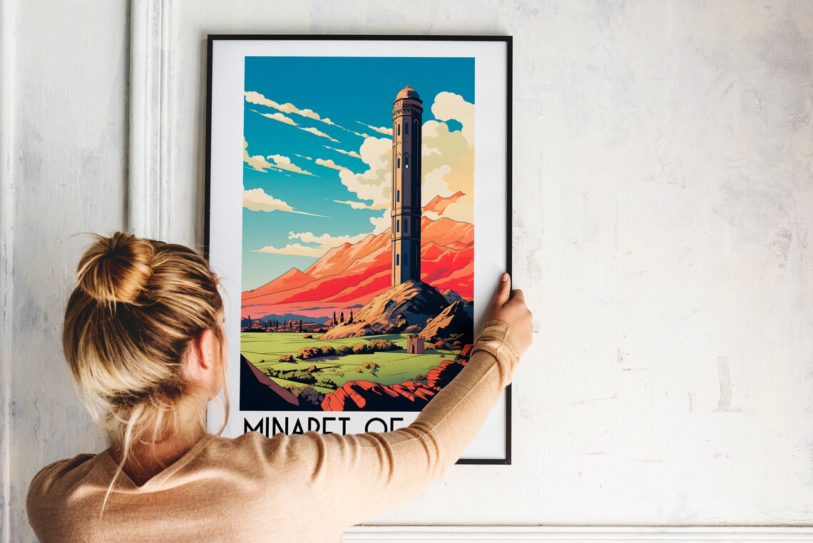 Minaret of Jam Afghanistan Historic Tower Red Mountains Poster - Image 2