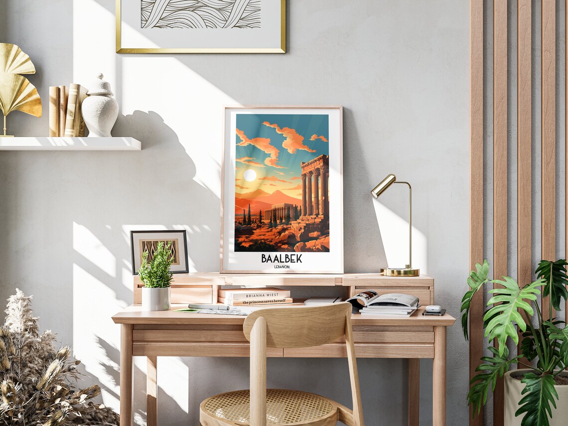 Baalbek Travel Poster, Lebanon Middle East Home Decor - Image 3