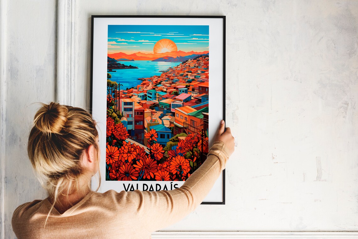 Valparaiso Travel Poster, South America Home Decor - Image 2