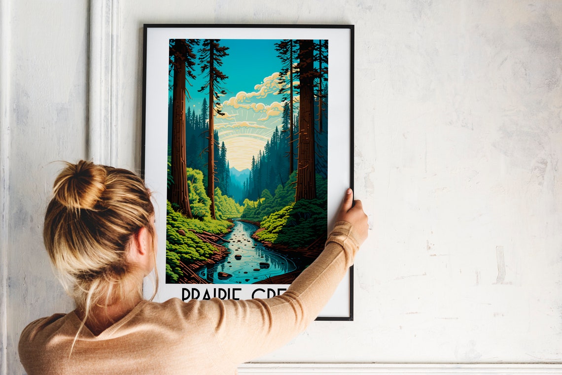 Prairie Creek Redwoods State Park Towering Forest Stream Poster - Image 2