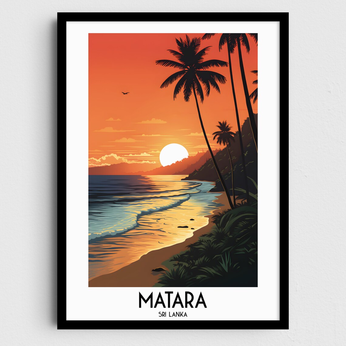 Matara Travel Poster, Sri Lanka Home Decor