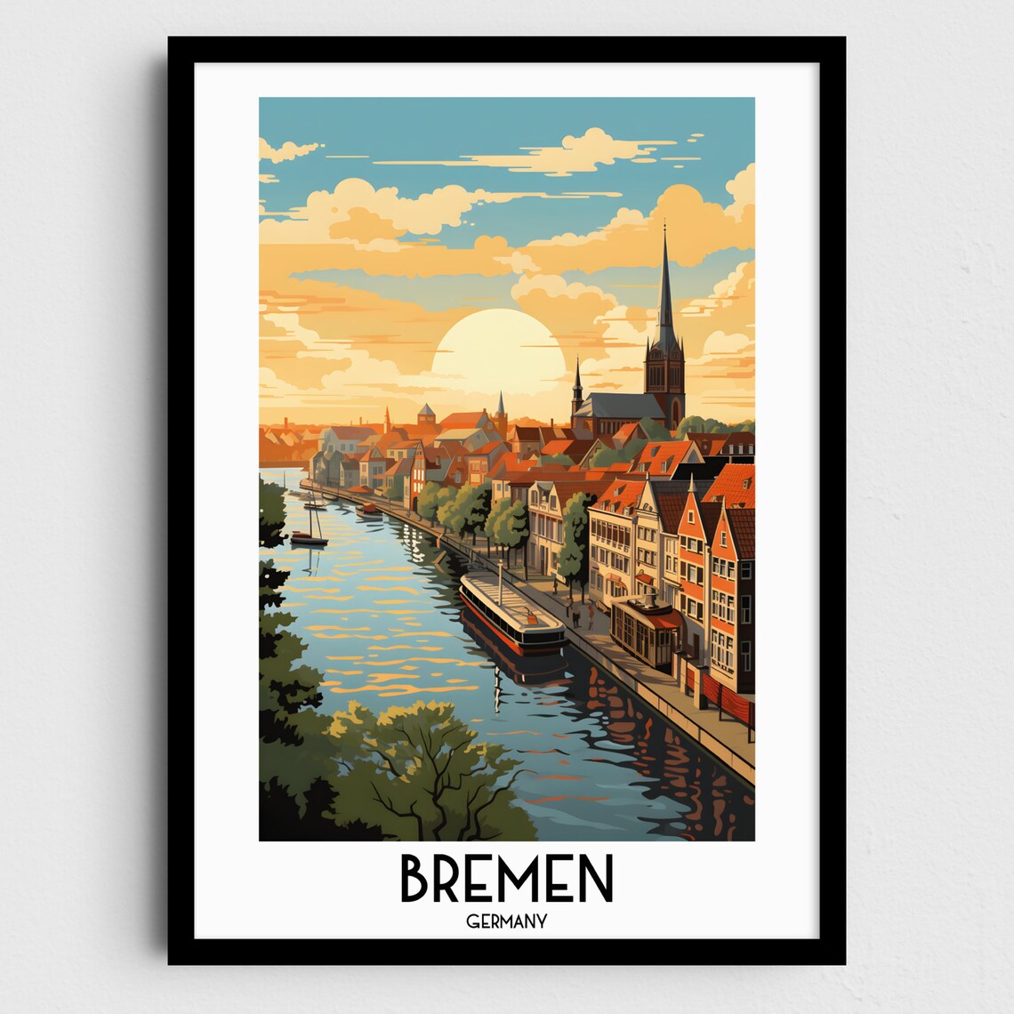 Bremen Travel Poster, Germany Europe Home Decor