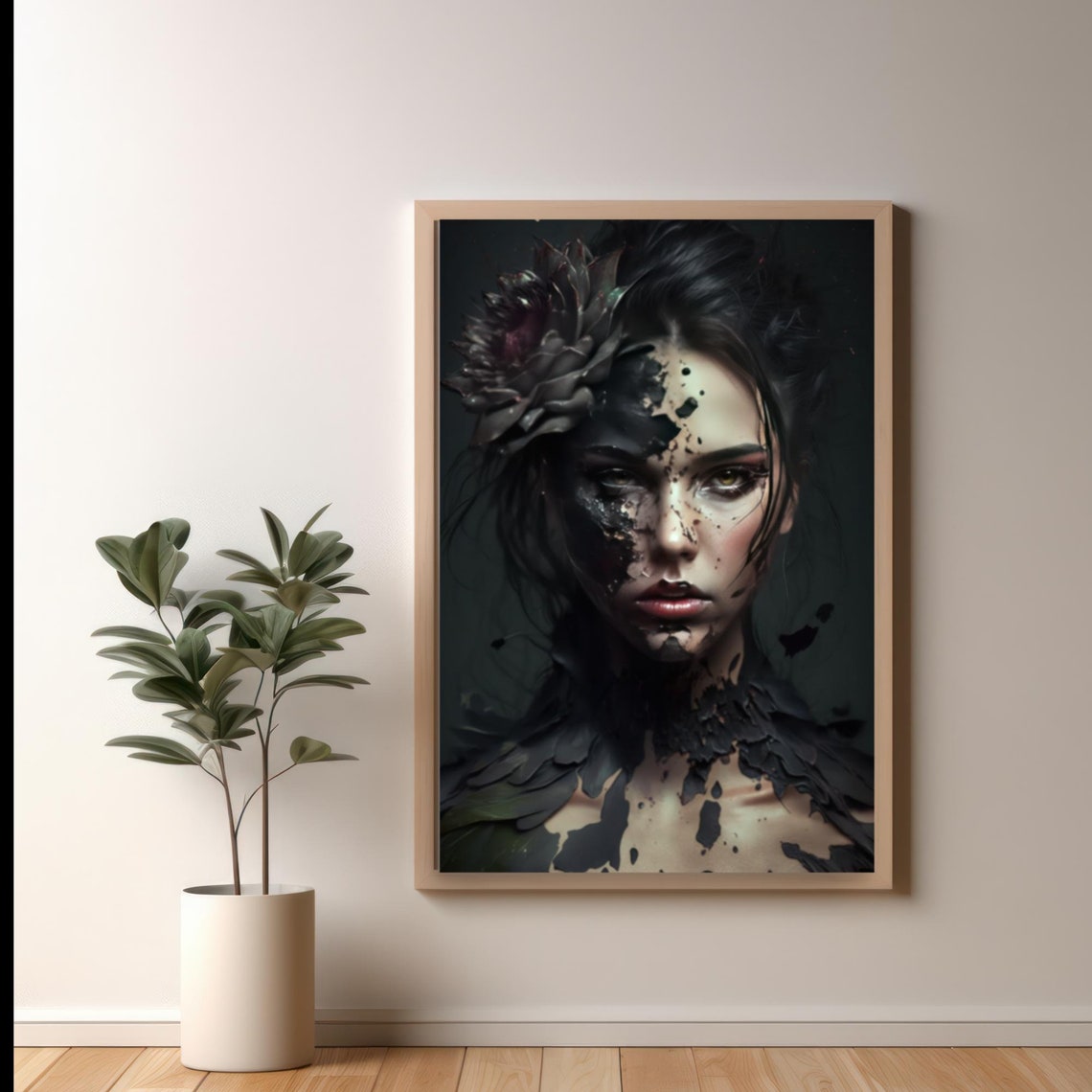 Bold Woman Black Posters Prints Wall Art Modern Home Room Bar Decor Painting Unframed