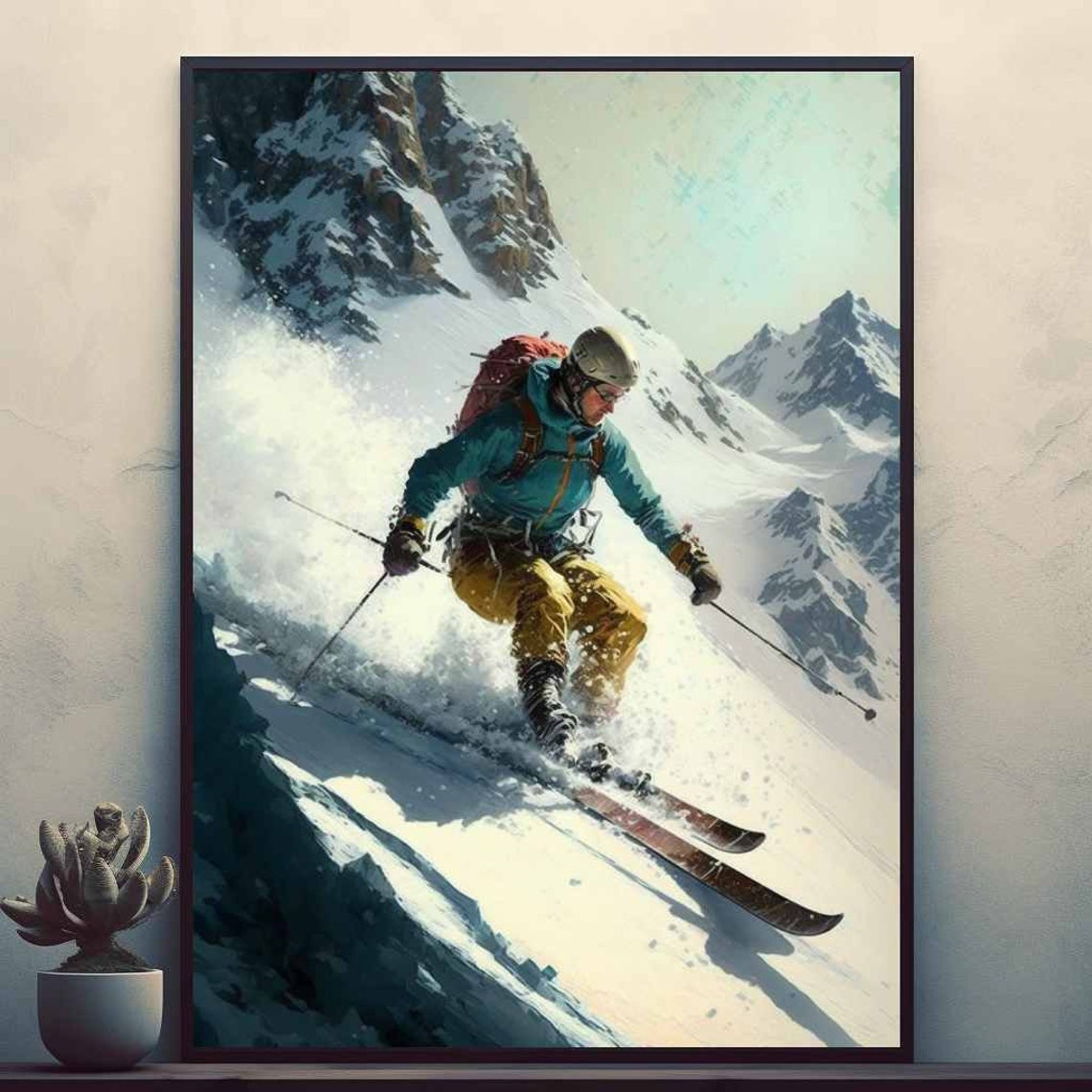 Ski Sports Posters Prints Wall Art Modern Home Room Bar Decor Painting Unframed