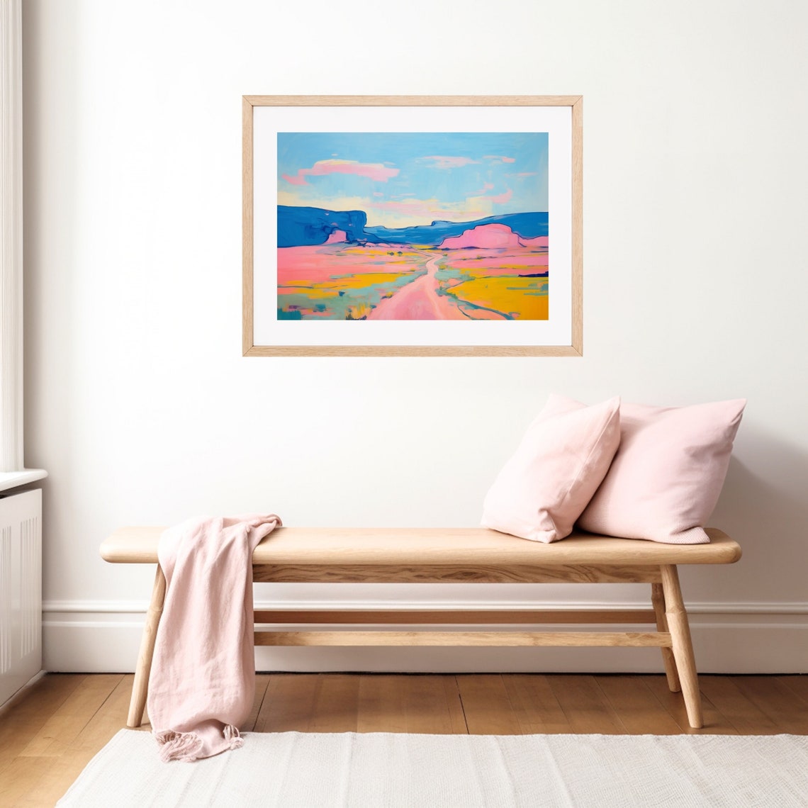 Vivid Colorful Desert Landscape Southwest Pastel Modern Poster - Image 3