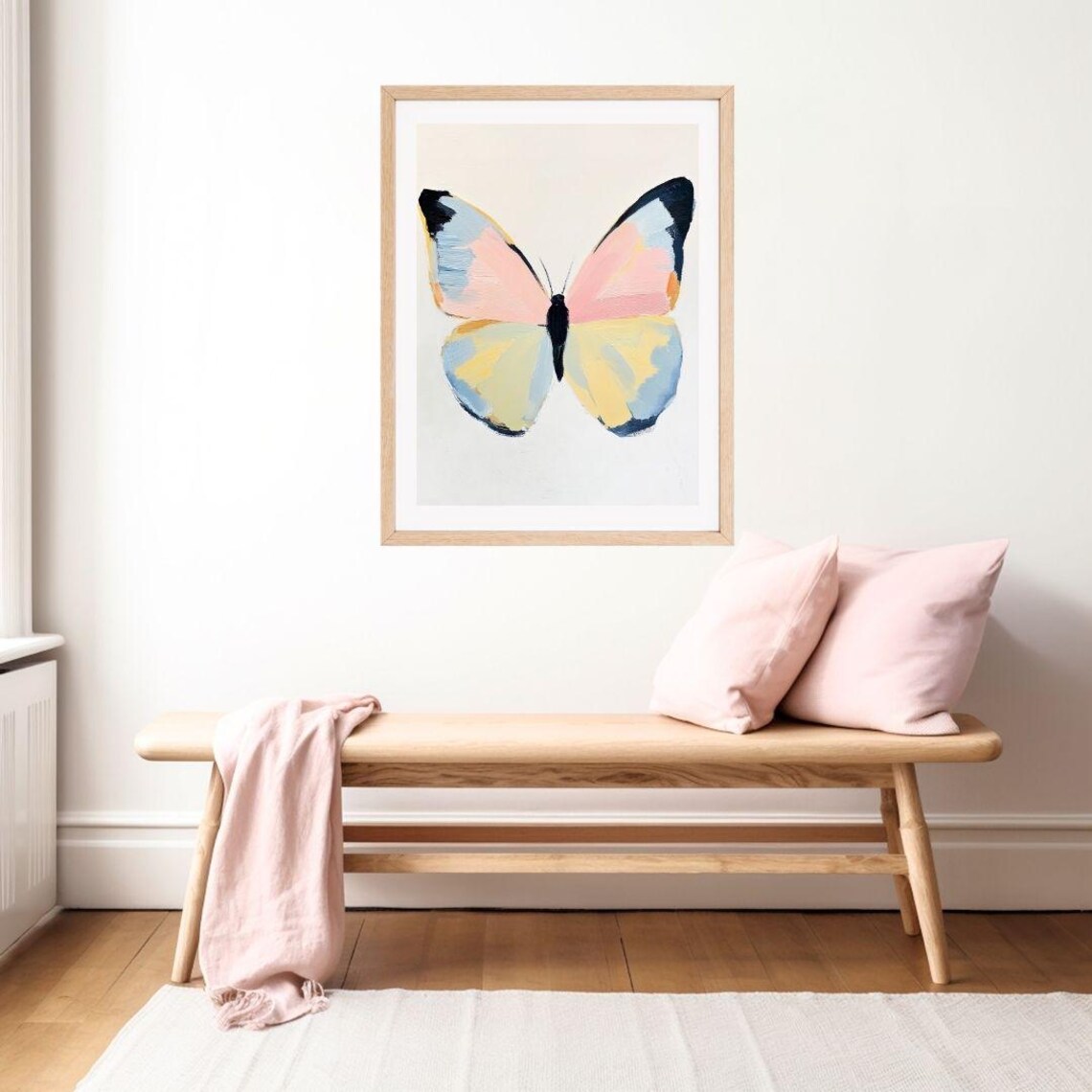Butterfly Watercolor Art Print, Pastel Tween Room - Image 2