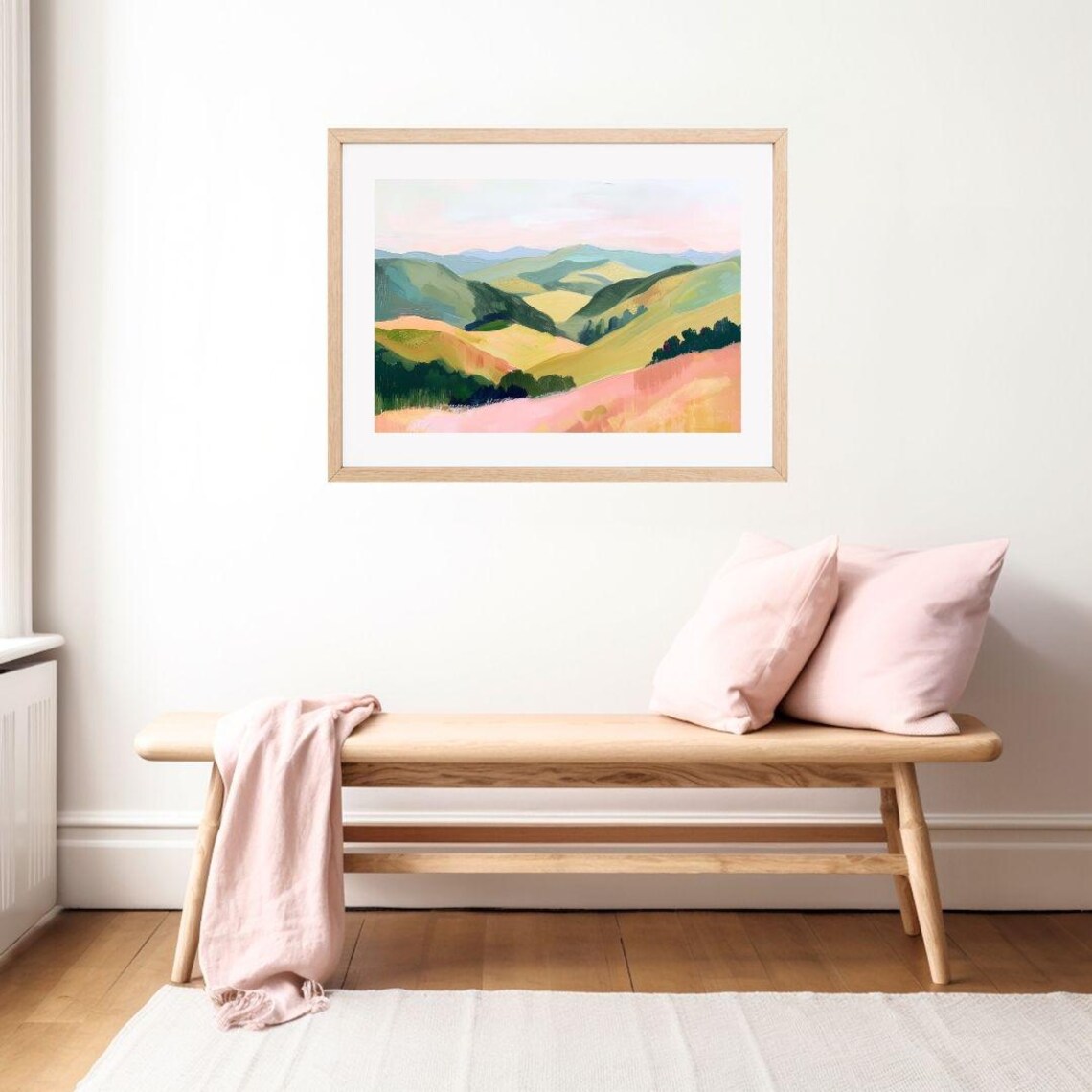 Autumn Hill Landscape Painting, Country Scenery Art Print - Image 2