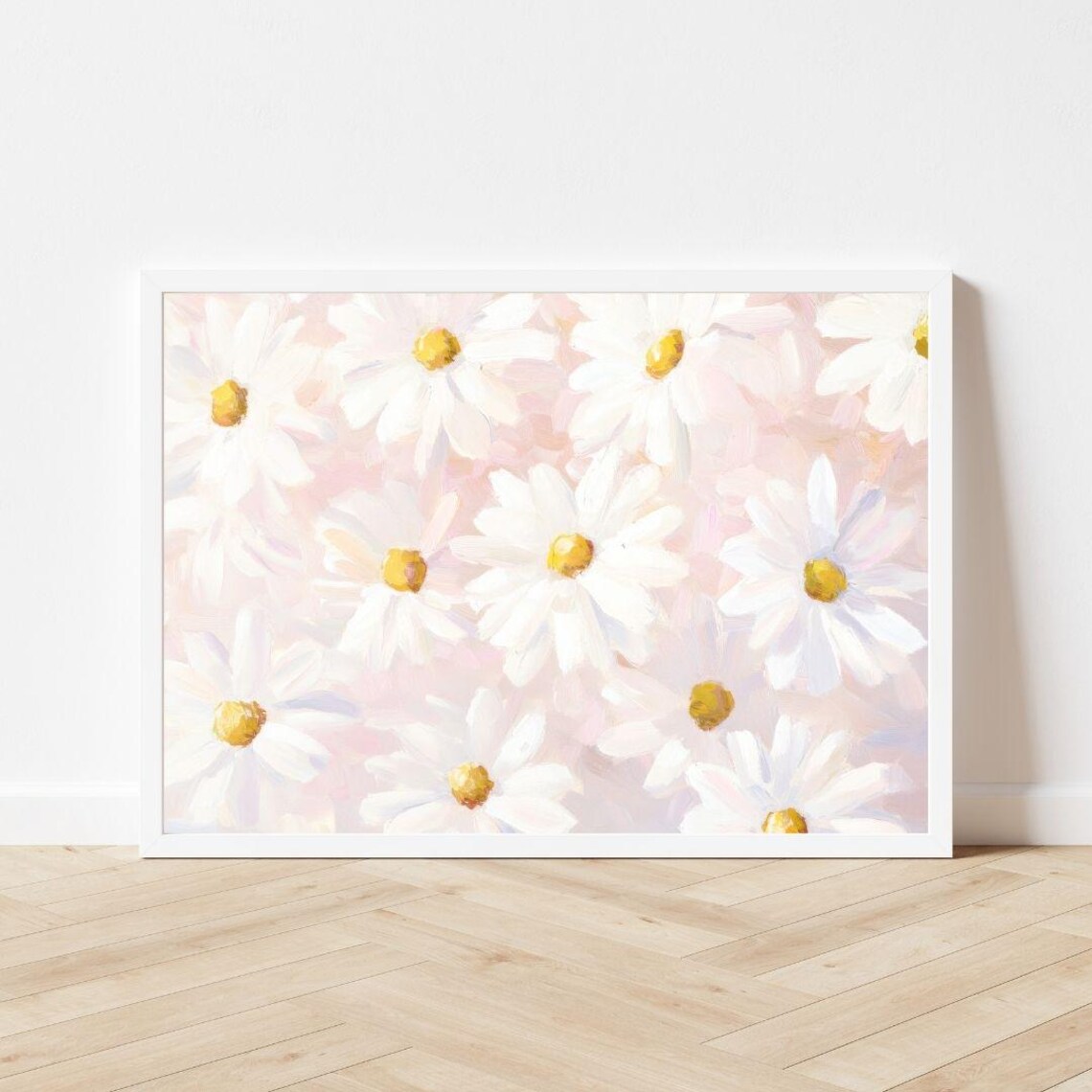 Pastel Daisies Spring Floral Painting, Girls Room Poster - Image 3