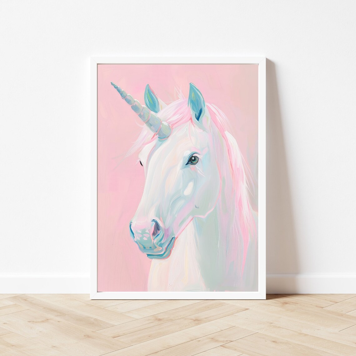 Pastel Pink Unicorn Art Print for Nursery Decor - Image 3
