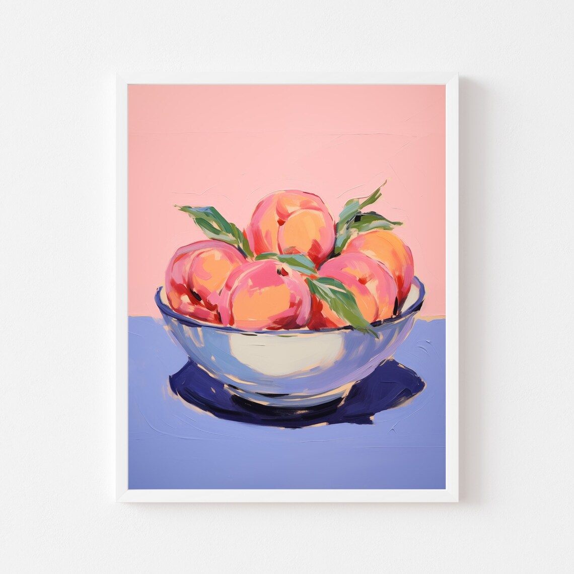 Colorful Peach Painting Kitchen Art Print, Still Life