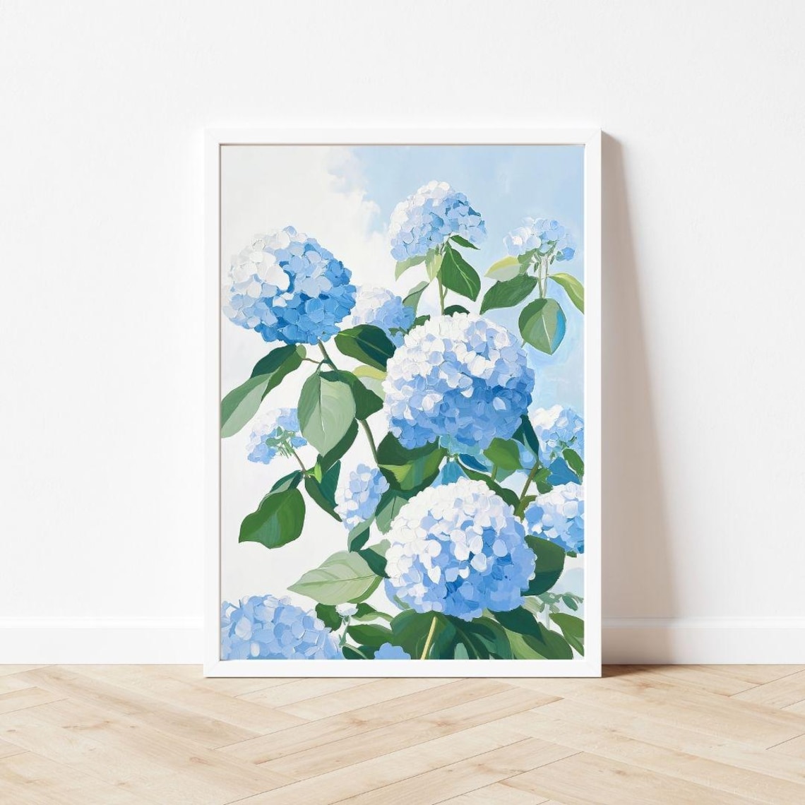 Blue Hydrangea Bush, Vintage Floral Art Print - Image 3