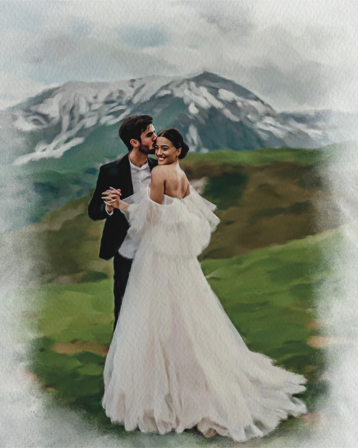 Personalised Watercolour Family Portrait Art Print - Image 3