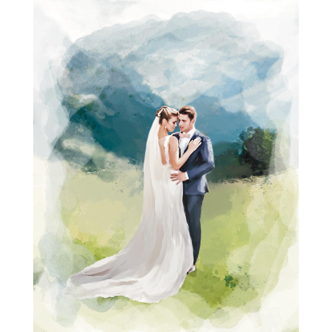 Personalised Watercolour Family Portrait Art Print