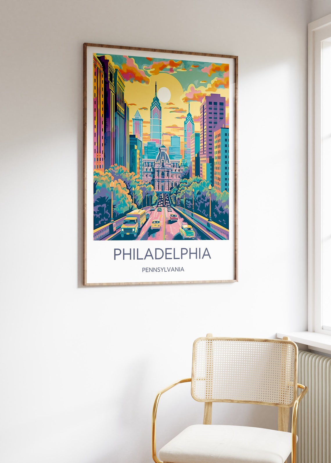 Philadelphia Travel Poster Philadelphia Wall Art Philadelphia Print Philadelphia Travel Gift City Art Usa Wall Art Travel Home Decor - Image 2