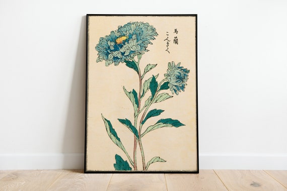 Japanese Flower Vintage Art Deco Wall Art Print