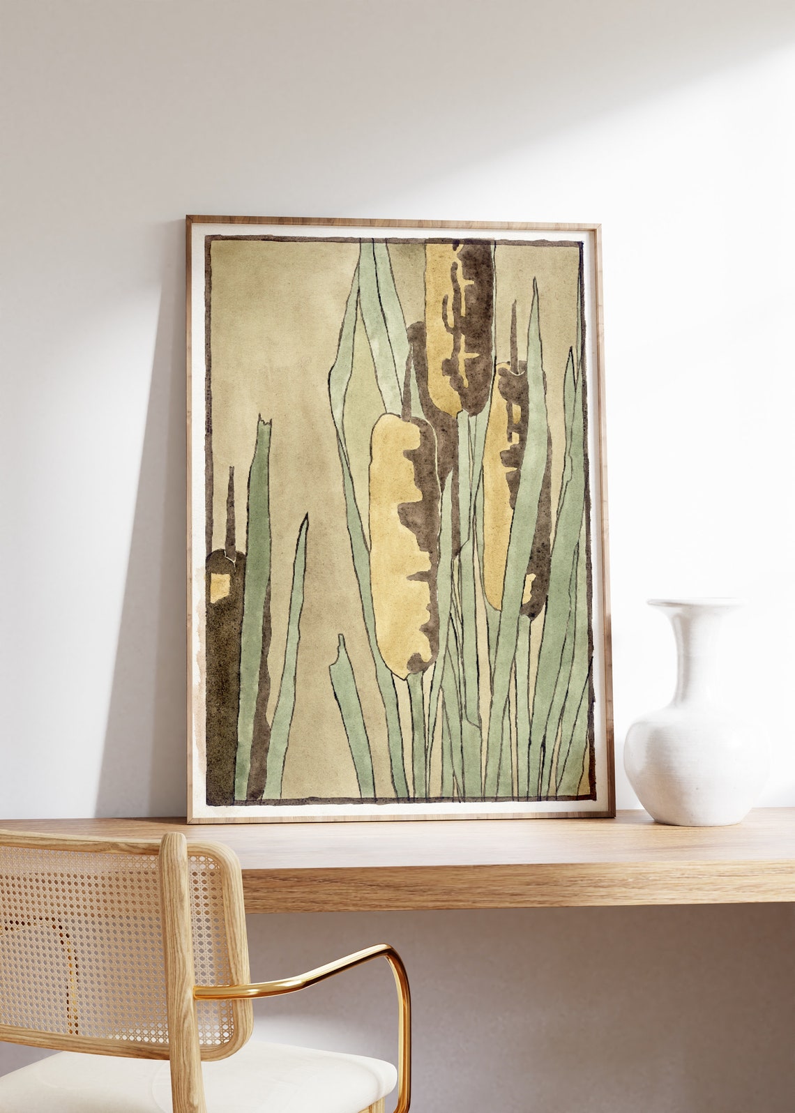 Cattail Vintage Poster, Hannah Borger Overbeck - Image 3