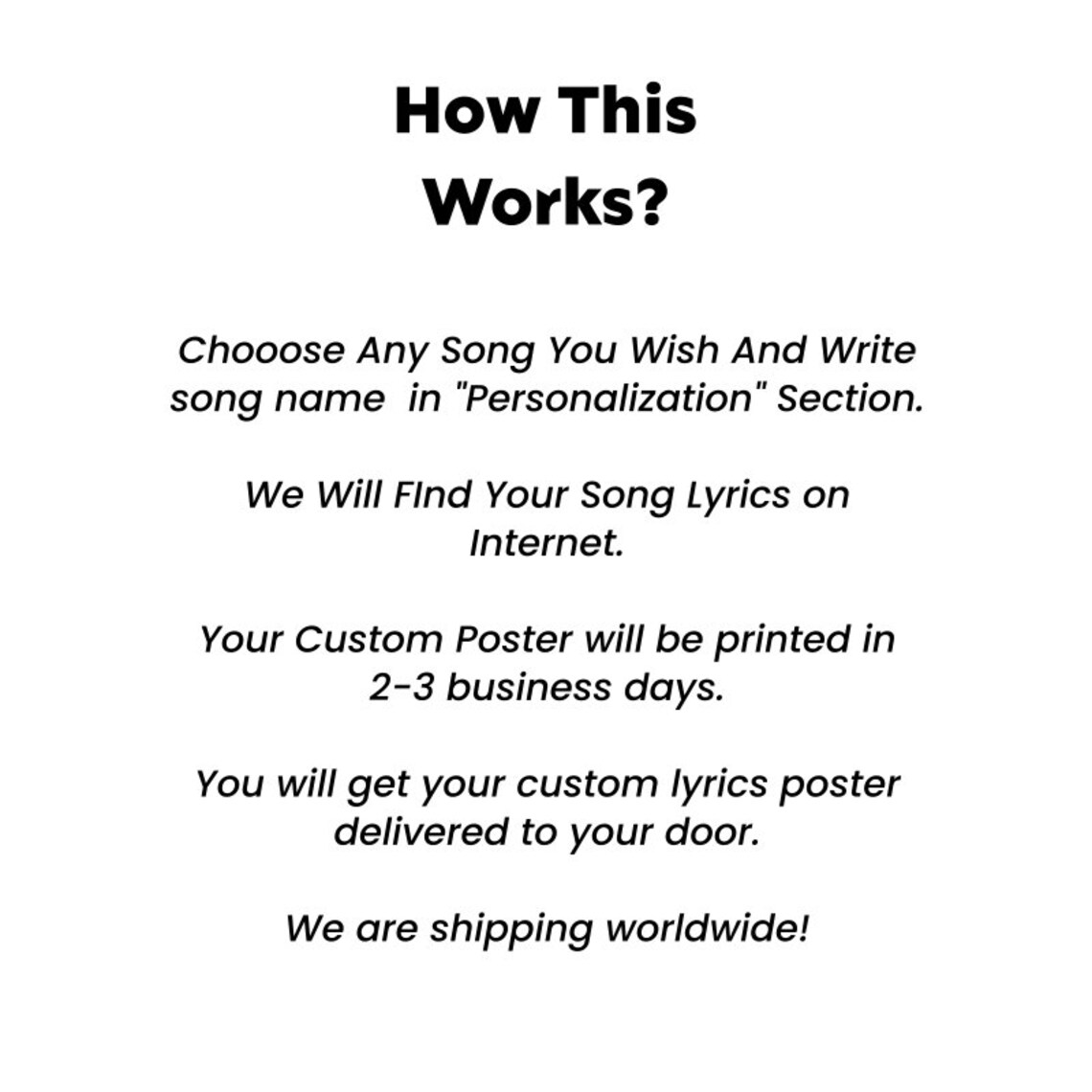 Custom Song Poster, Personalized Lyric Art Print - Image 3