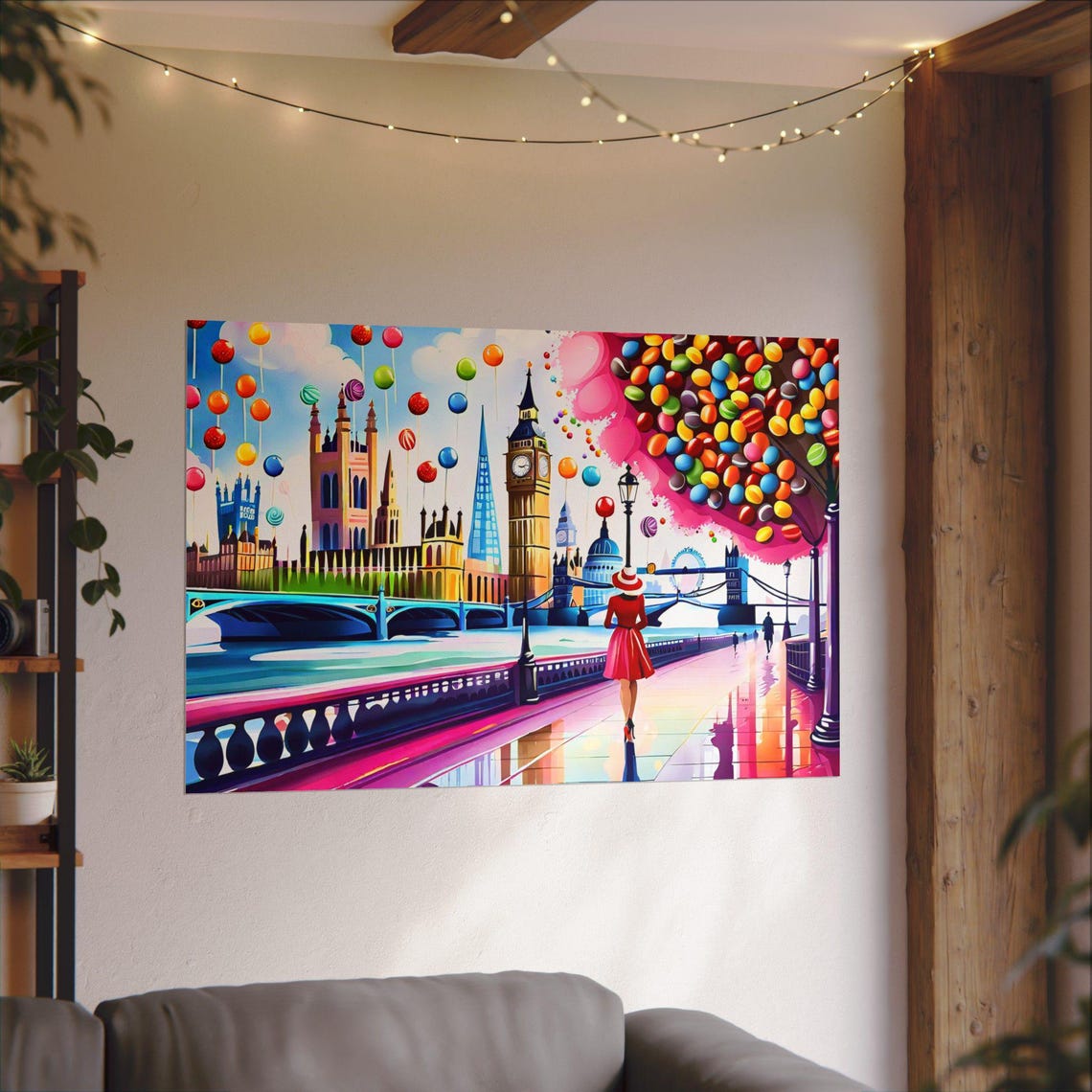 London Painting Cutting Board Poster London Watercolor London Painting London Wall Art Big Ben Painting Big Ben Print London Poster - Image 3