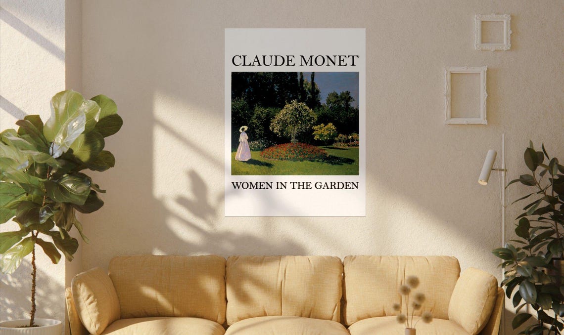Monet Women In The Garden Poster Claude Monet Poster Monet Gifts Claude Monet Wall Art Monet Print Monet Women In The Garden Poster