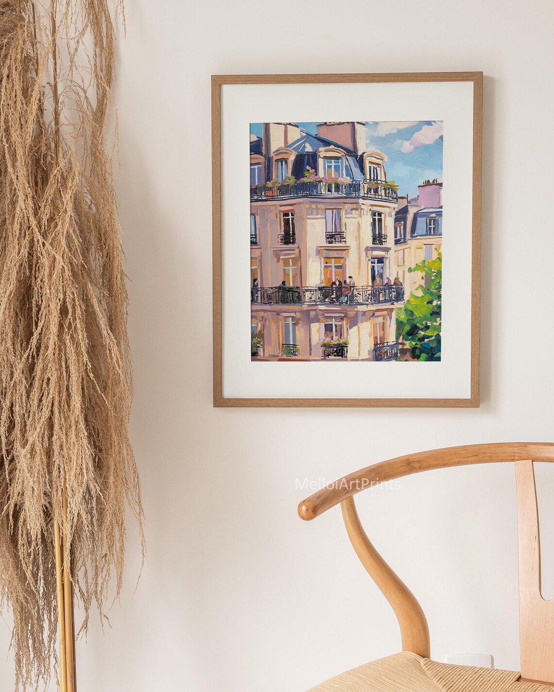 Paris Balcony Art Print Vibrant French Architecture Wall Art Urban Cityscape Painting Parisian Apartment Decor European City Scene - Image 3