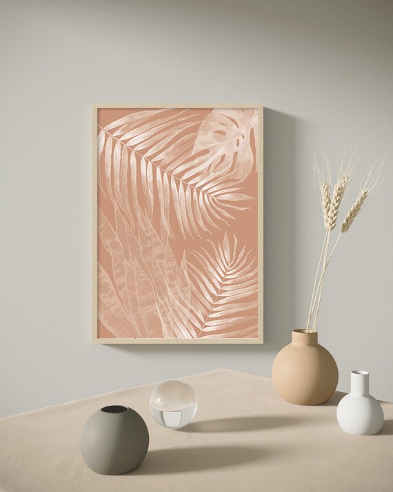 Botanical Print Modern Wall Art Coral Prints Geometric Wall Art Abstract Art Print Minimalist Print Wall Decor Living Room Wall Art