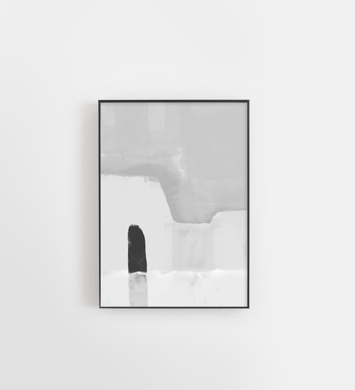 Gray White Abstract Architecture Art Print, Minimalist - Image 2