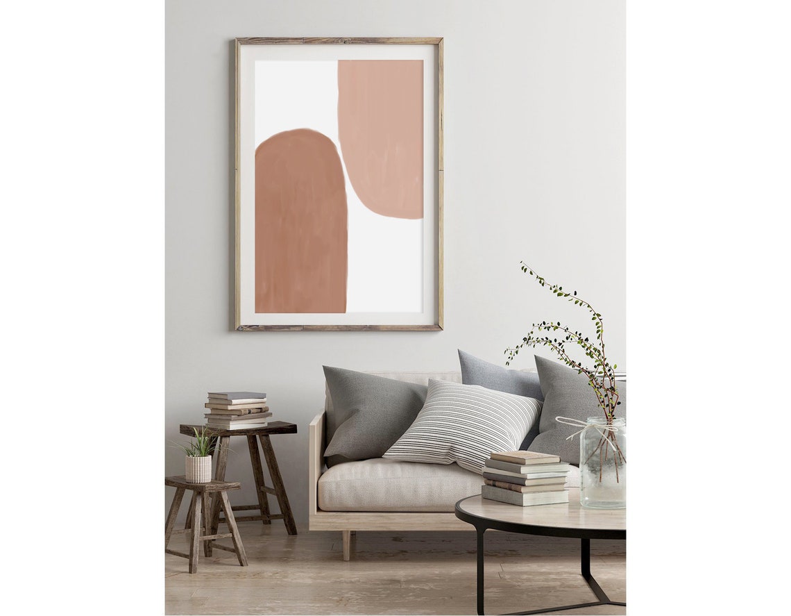 Simple Terracotta Arches Minimal Modern Abstract Neutral Wall Art - Image 2