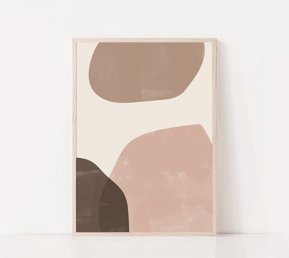 Beige Brown Abstract Print Abstract Art Print Modern Wall Art Minimalist Print Wall Decor Living Room Wall Art Scandinavian Print