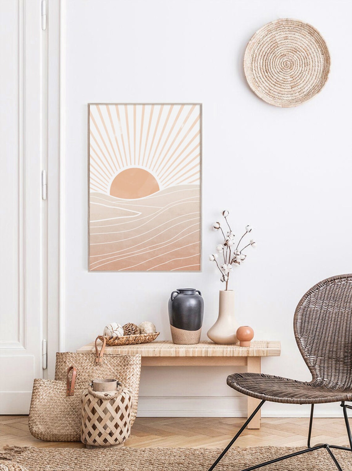Sunrise Abstract Art Print, Modern Minimalist - Image 2