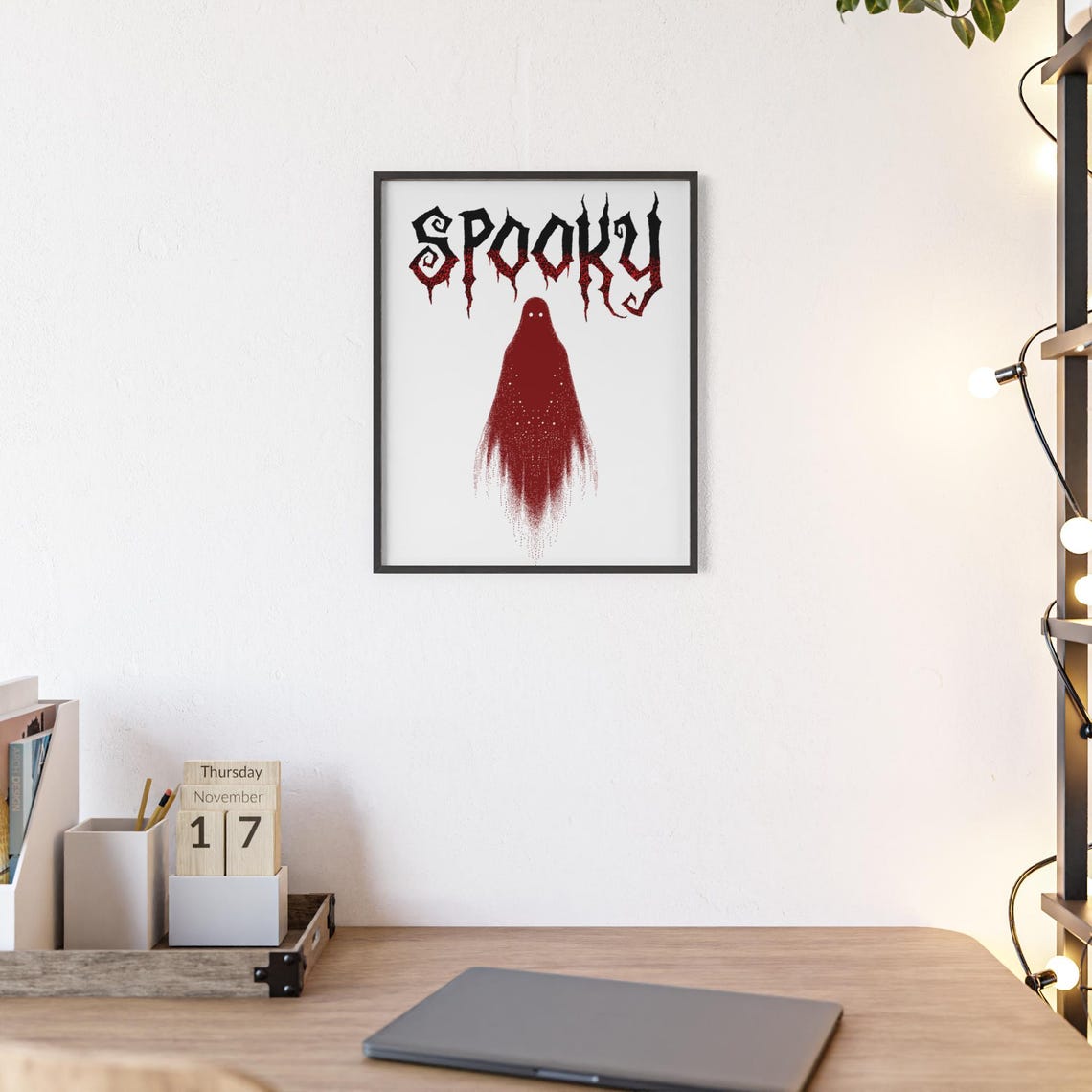 Spooky Dripping Red Lettering Ghost Horror Night Halloween Poster - Image 2
