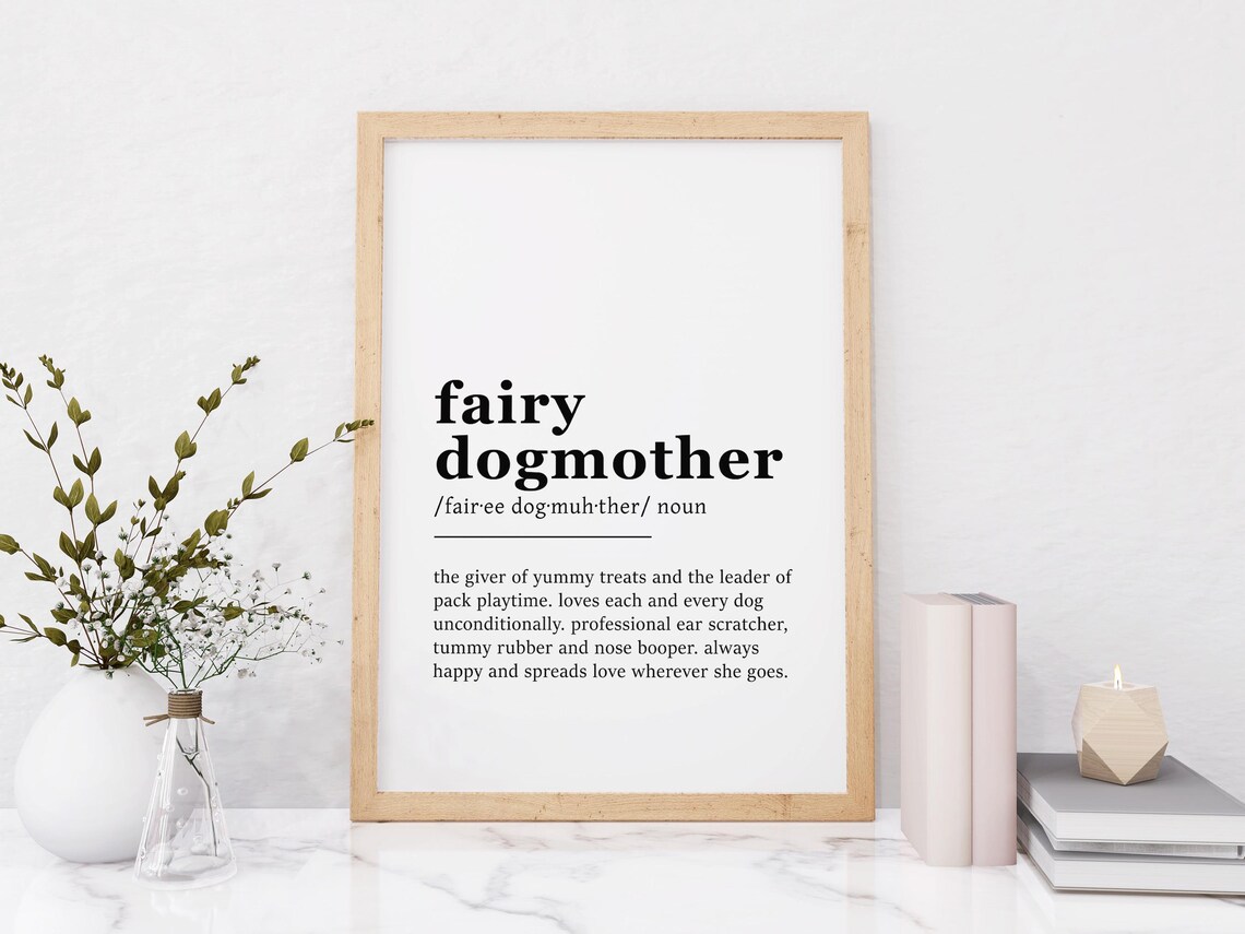 Fairy Dogmother Definition Funny Typography Print Gift for Dog Sitters and Walkers - Image 8