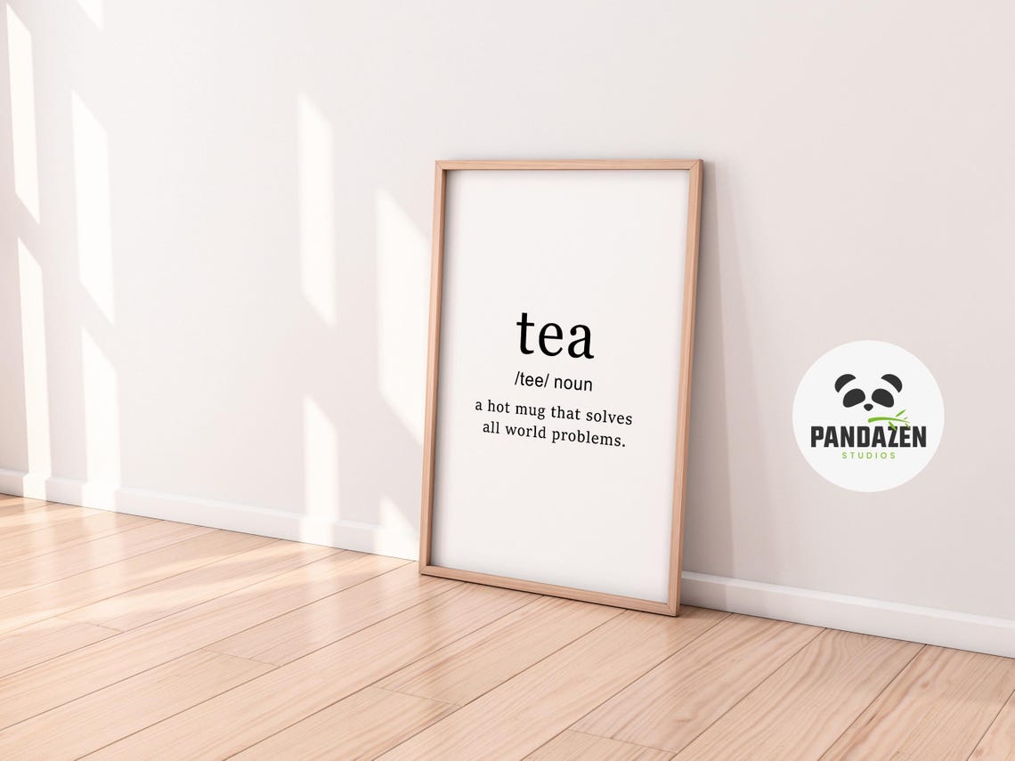 Tea Dictionary Definition Funny Tea Lover Kitchen Quote Poster - Image 3