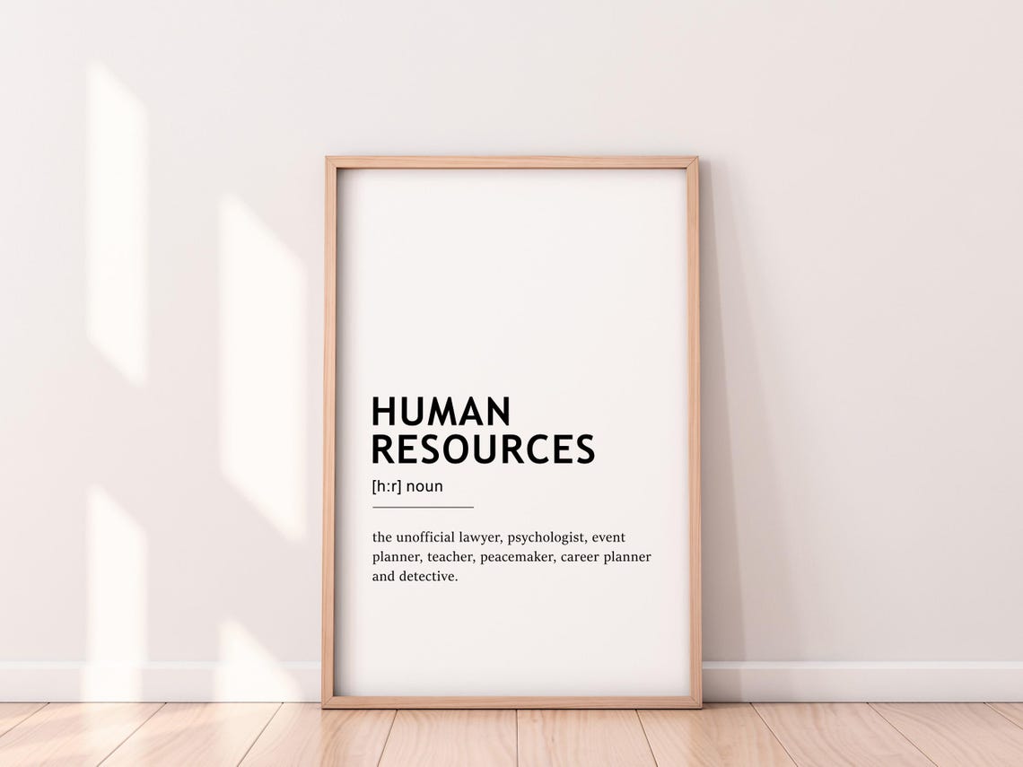 Human Resources Definition Unofficial Lawyer Funny Office Poster