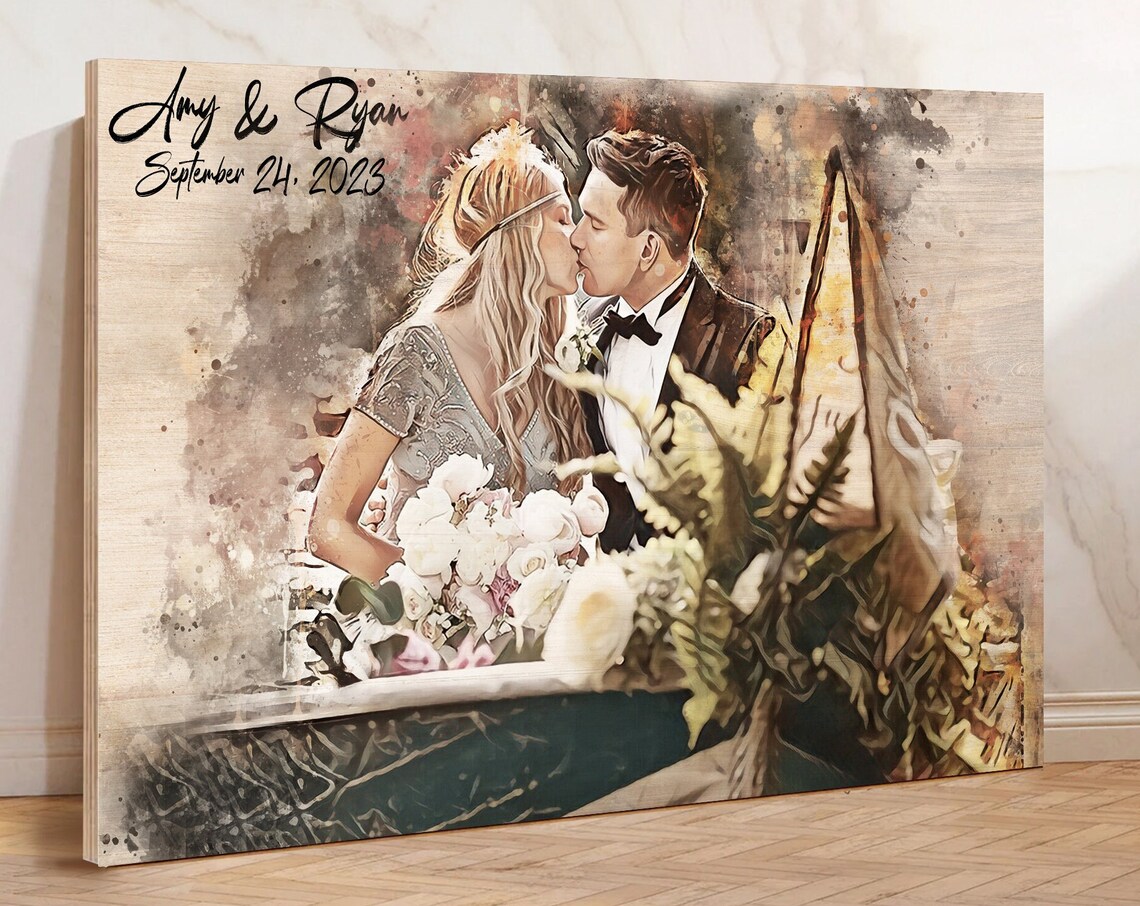 Amy and Ryan September 24 2023 Kissing Couple Portrait Poster