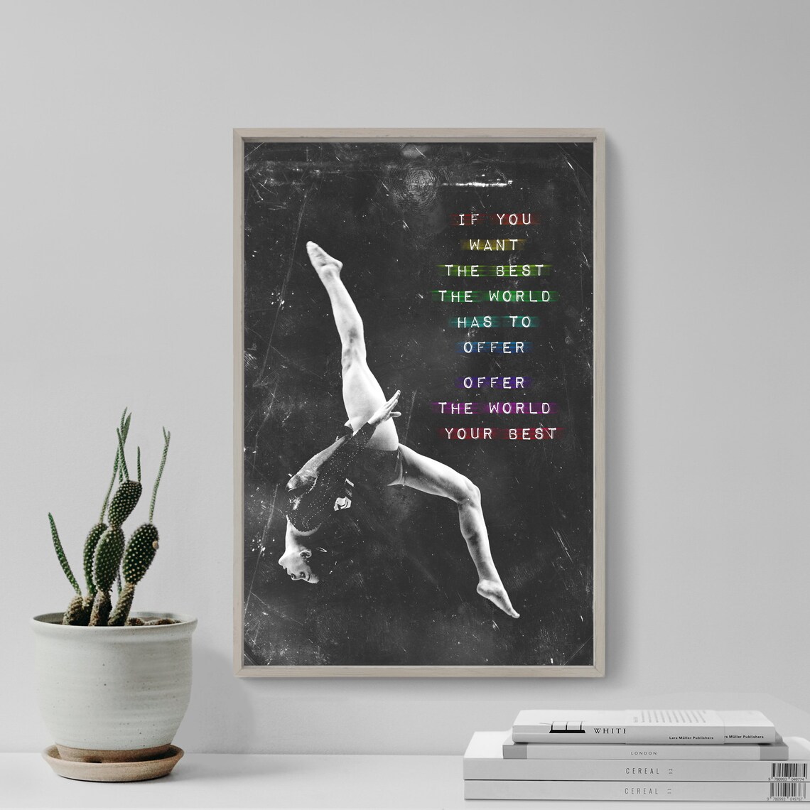 Gymnastics Motivational Quote Art Print, Balance Beam