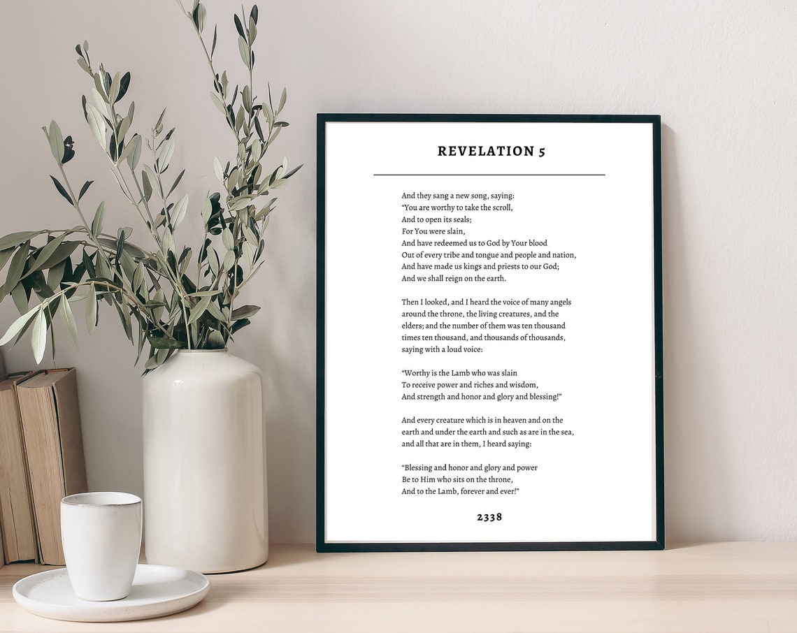Revelation 5 Scripture Wall Art Print - Image 2