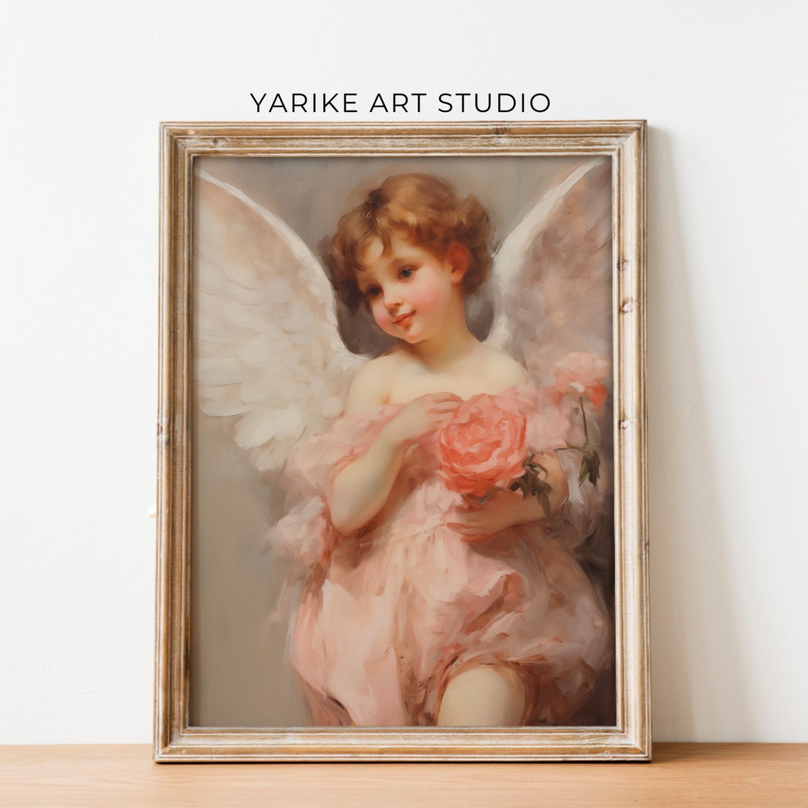 Vintage Angel Portrait Poster Valentines Day Angel Print Angel Wall Art Painting Antique Valentines Day Love Angel Yarike 258 Ai - Image 4