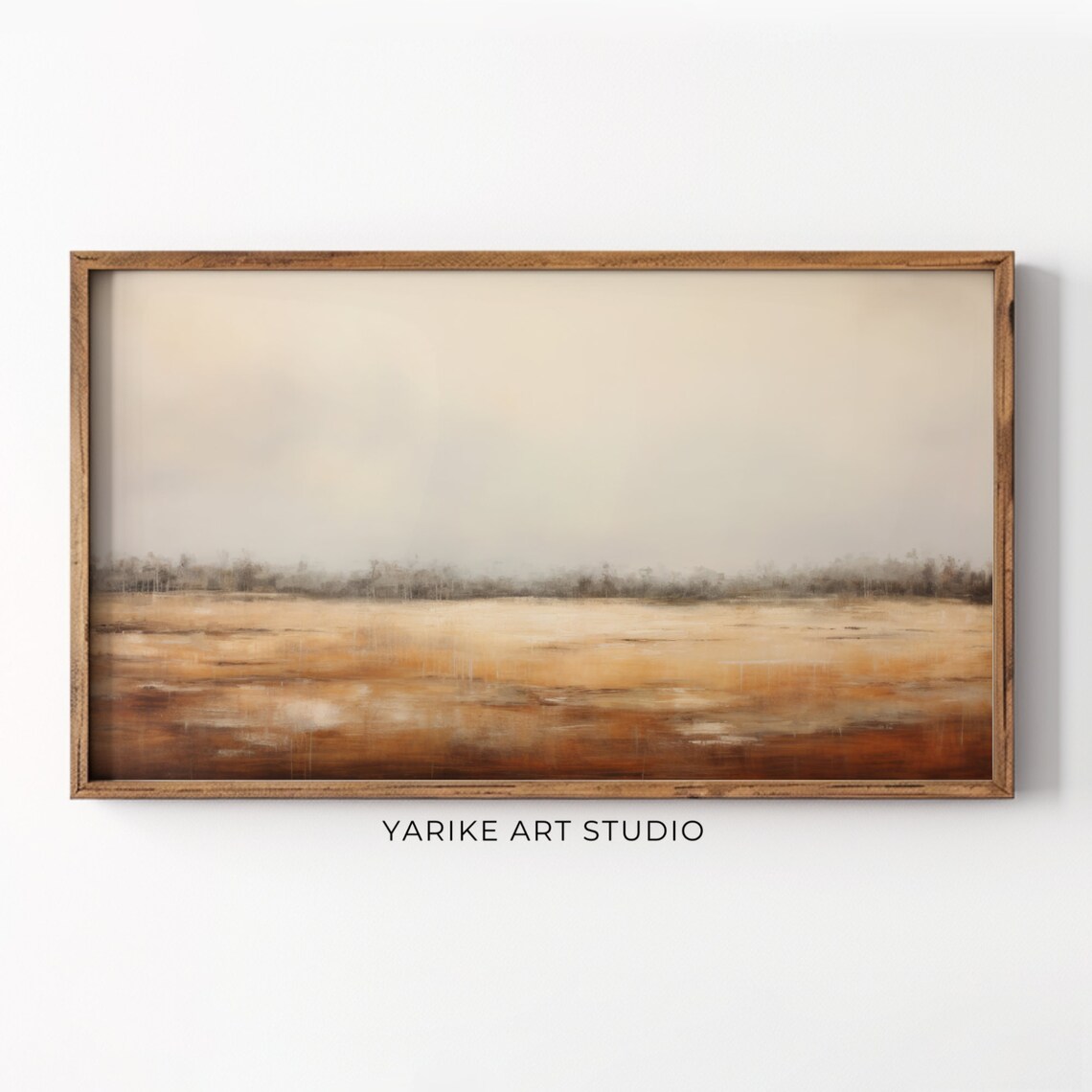 Abstract Autumn Field Painting Neutral Minimalist Fall Landscape Poster