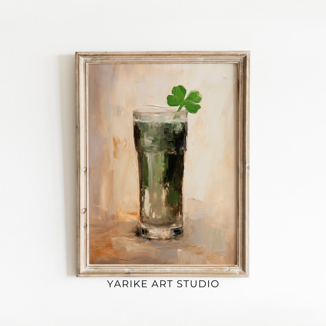 Shamrock Cocktail Four Leaf Clover Saint Patricks Day Bar Poster