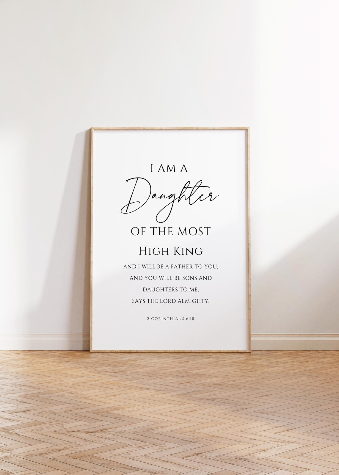I Am The Daughter Of A King Girl Nursery Art Print - Image 2
