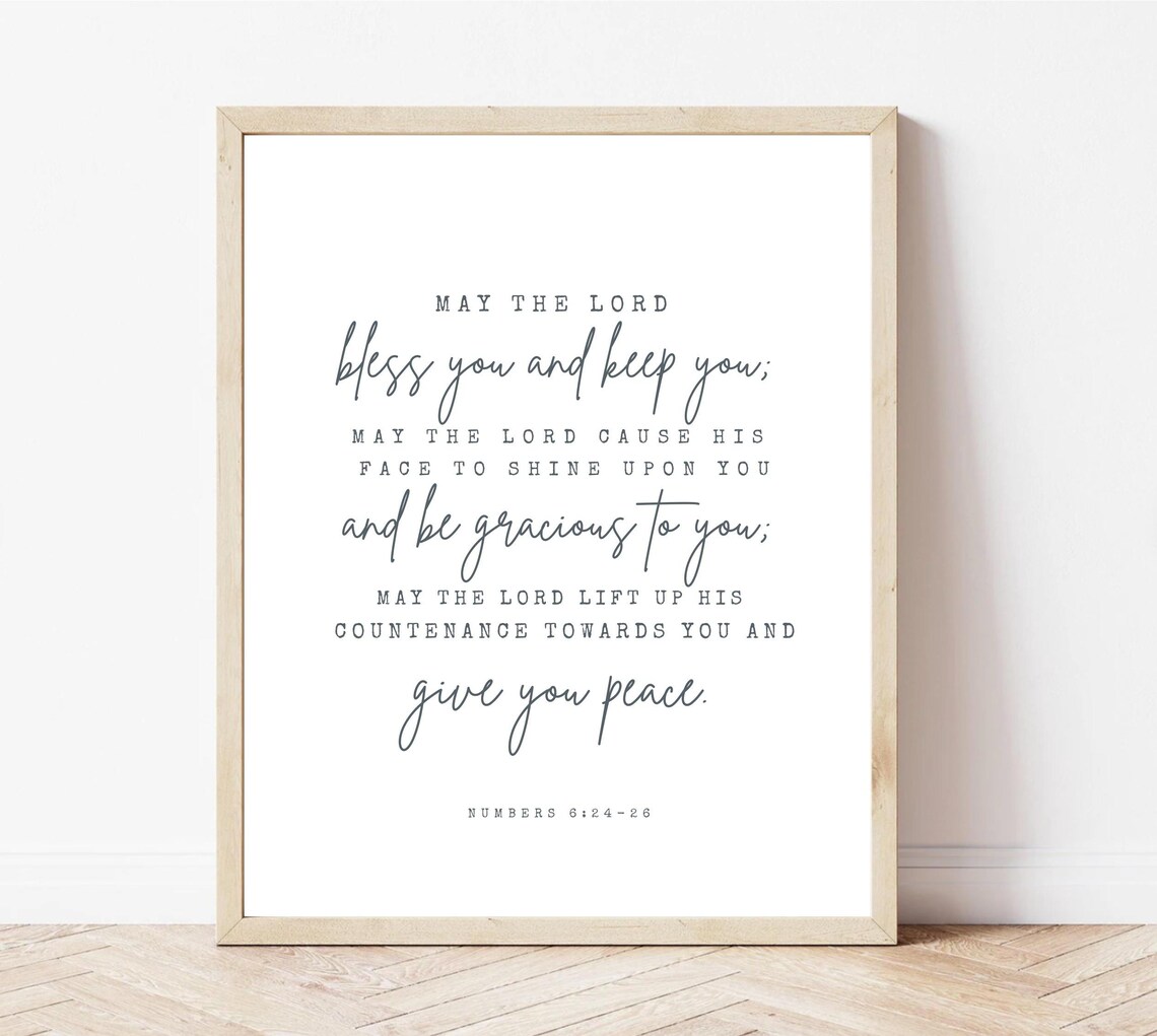 Numbers 6:24-26 Bible Verse Christian Art Print