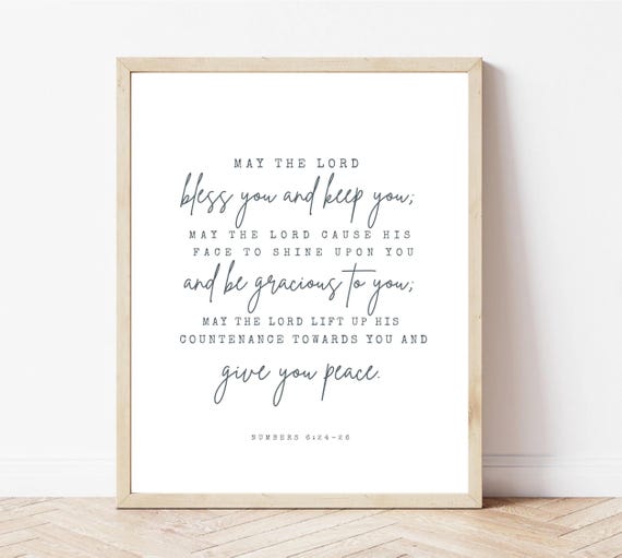 Numbers 6:24-26 Bible Verse Christian Art Print