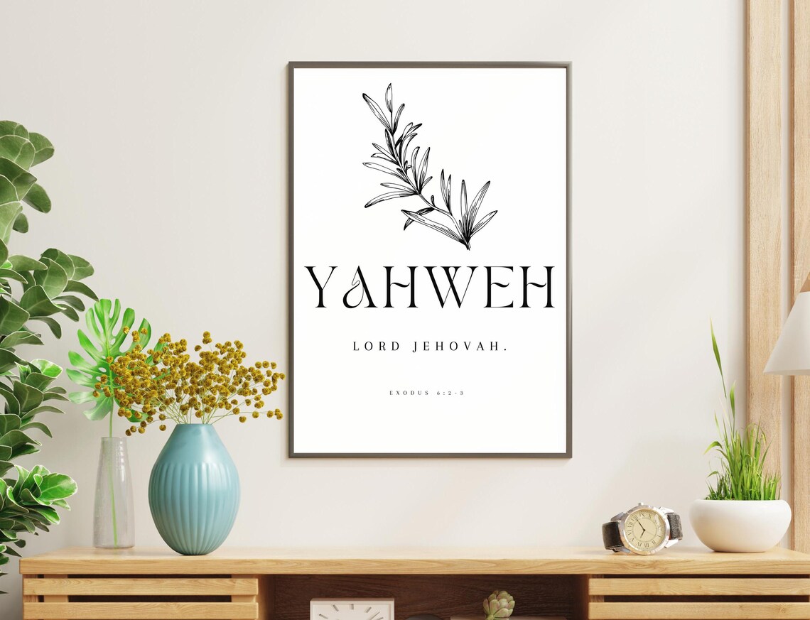 Yahweh Lord Jehovah Exodus 623 Botanical Hebrew Names of God Poster