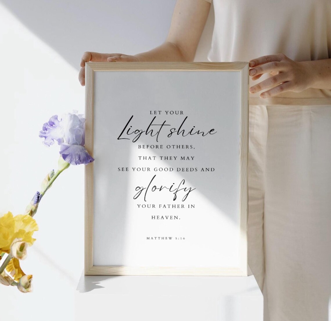Matthew 5:16 Let Your Light Shine Scripture Art Print - Image 3