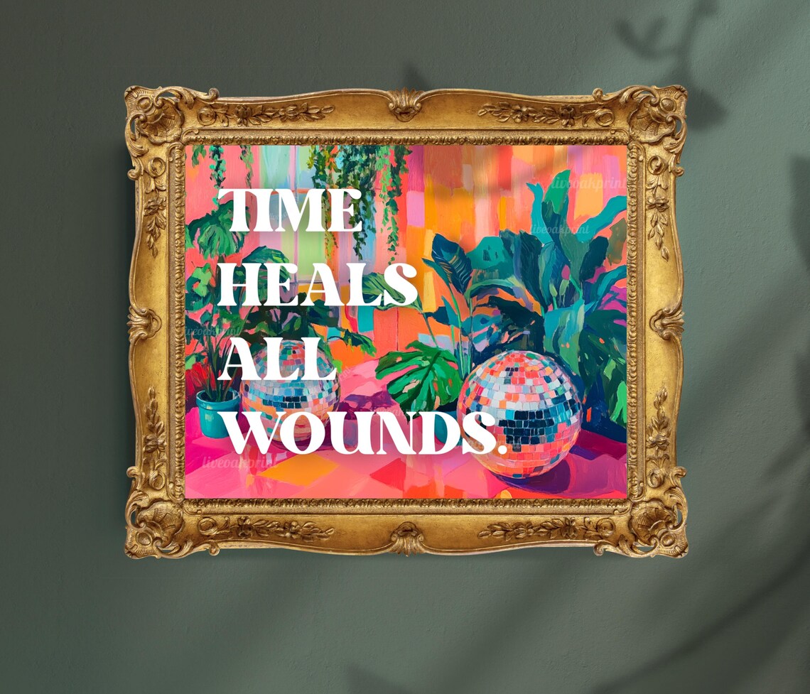 Time Heals All Wounds Custom Quote Art Print - Image 2